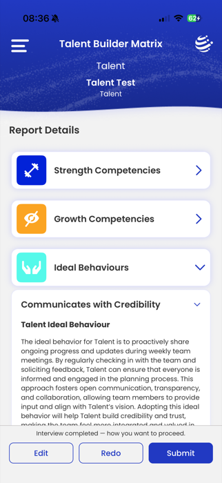 Talent Builder Matrix report